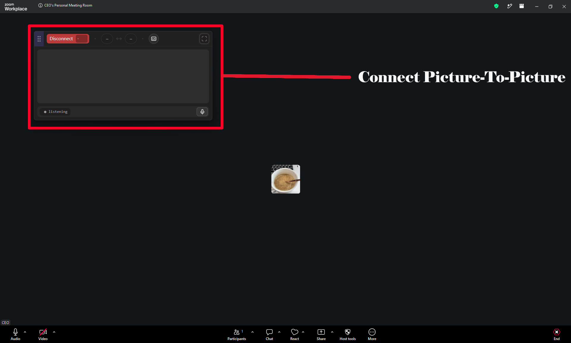 Connect running alongside a Zoom call