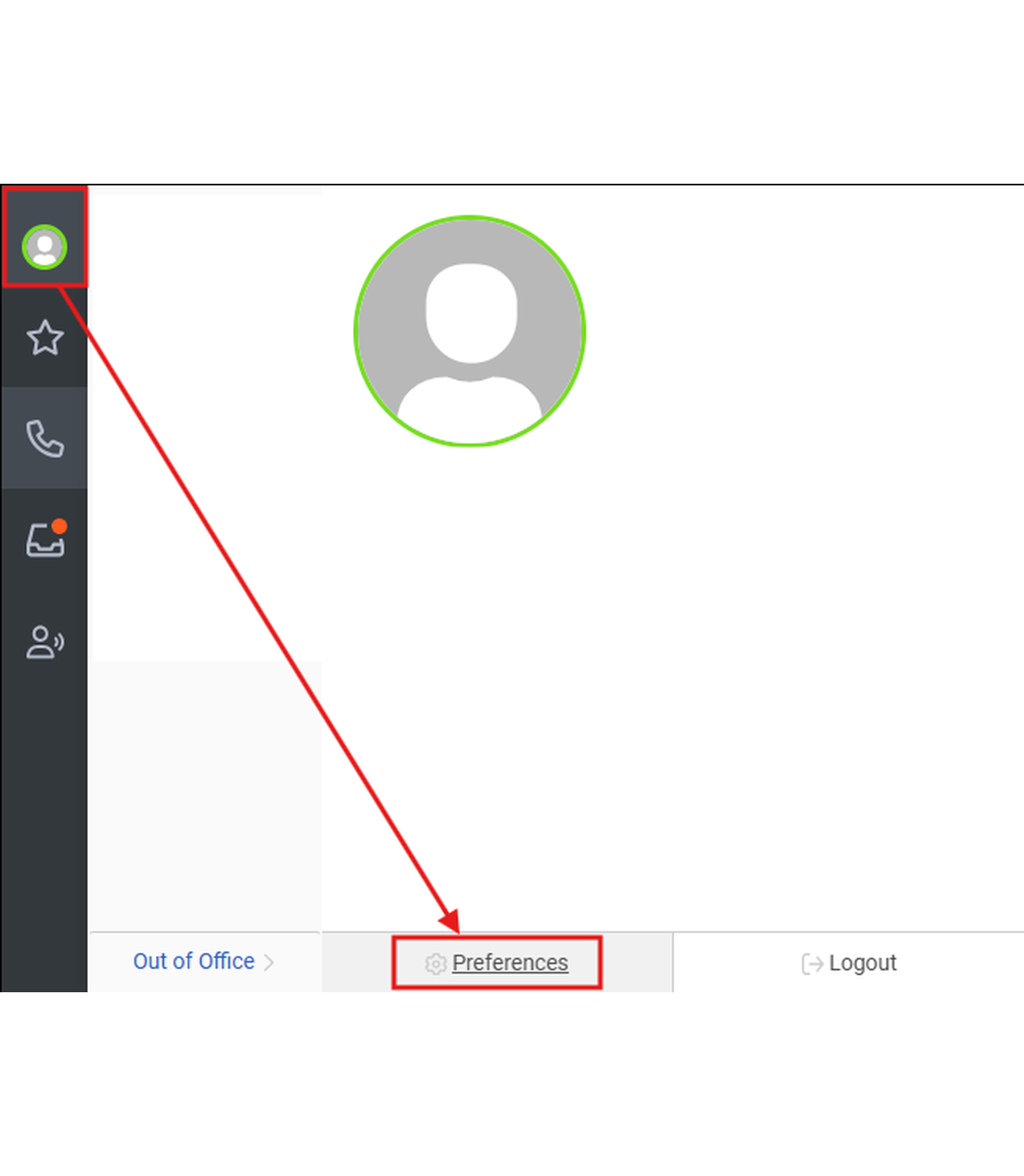 Genesys Cloud CX profile menu with Preferences highlighted